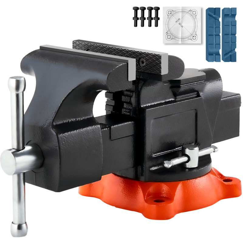 Mophorn - Schraubstock, 5 Zoll Backenbreite, 5 Zoll maximale Backenöffnung, 360° schwenkbare Feststellbasis, 2,8 Zoll Ausladung, robuster