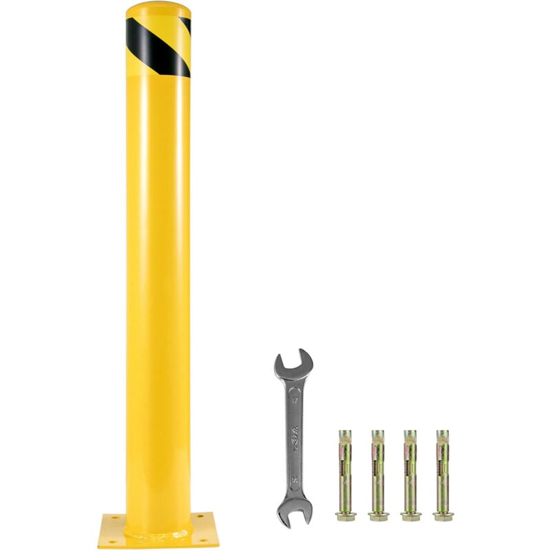 Sicherheitspoller, 42 x 4,5 Zoll, Sicherheitsbarrierepoller, 4-1/2 Zoll Außendurchmesser, 42 Zoll Höhe, gelbe pulverbeschichtete Sicherheitsbarriere