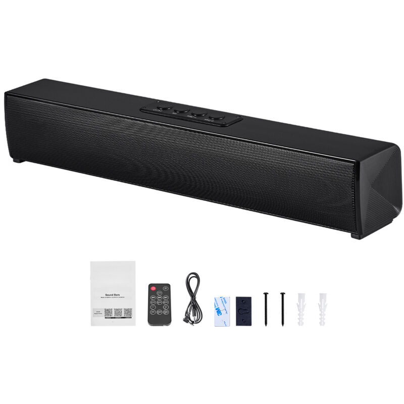 Mophorn Soundbar für Smart TV, 2.0-Kanal, 450 mm kompakte TV-Lautsprecher mit Bluetooth und AUX, Fernbedienung, 80-W-Surround-Soundsystem für