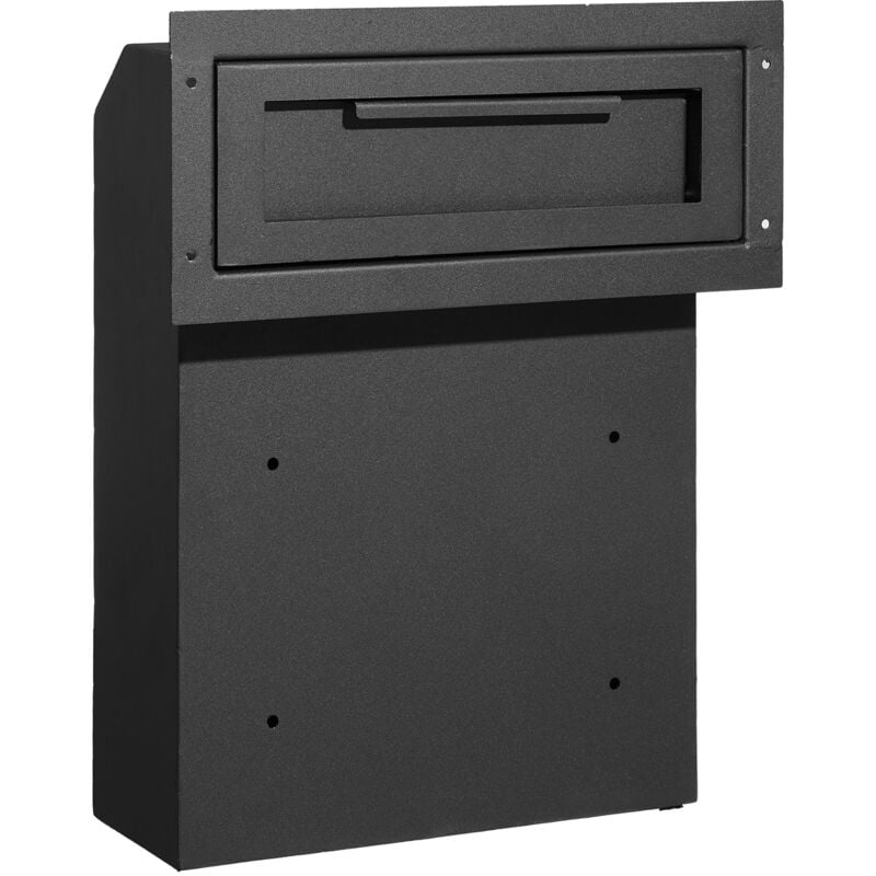 Mophorn - Through The Wall Drop Box – robuster Stahl, 2,8–7,9 Zoll, 13 Zoll Kombinationsschloss, 13 x 7 x 17 Zoll, schwarz – sichere Postaufbewahrung