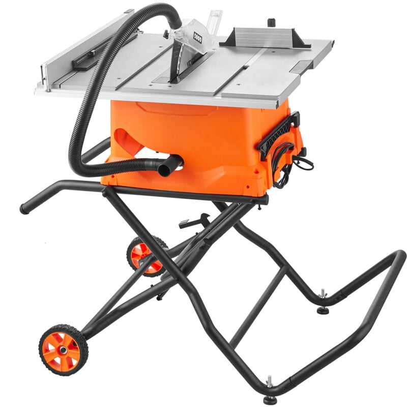 Mophorn - Tischkreissäge mit Ständer, 10 Zoll, 8 Ampere, 25 Zoll maximale Schnittkapazität, 4800 U/min Schnittgeschwindigkeit, 40-Zahn-Sägeblatt,