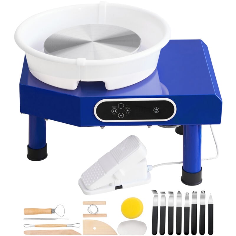 Mophorn - Töpferscheibe Keramik Rad Maschine 350 w, Elektrische Töpferscheibe Maschine 25 cm 300 U/min Töpferscheibenmaschine, mit Pedal & Schürze