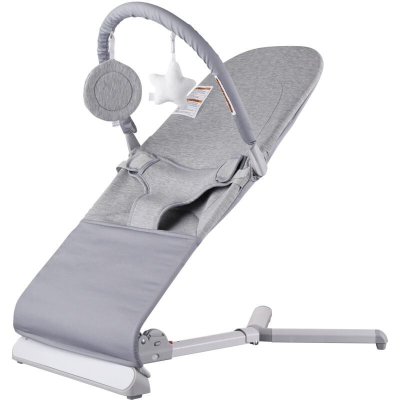 Mophorn Babywippe, klappbarer Wippensitz für Babys von 0–9 Monaten, Wippenstuhl für Neugeborene mit 2 Liegewinkeln und drehbarer Spielzeugstange