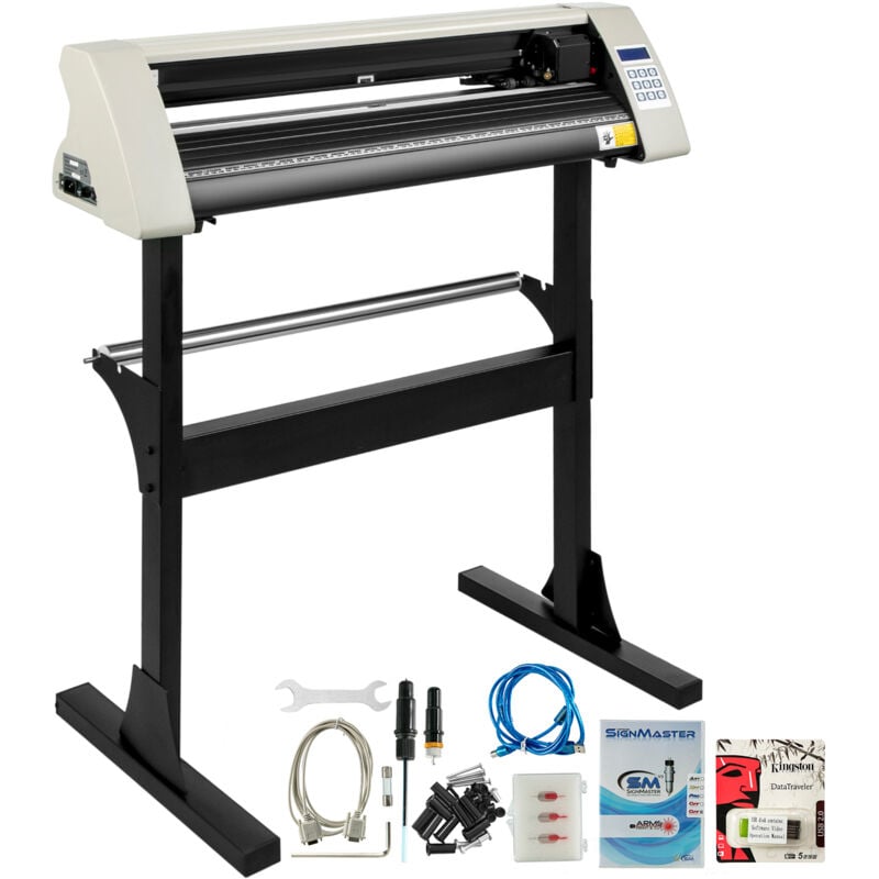 Vinyl Cutter, 28 Zoll Vinyl Plotter, 720mm Papiervorschub, stabiler Bodenständer, Präzisionsschneidemaschine für Papier, weiß - Mophorn