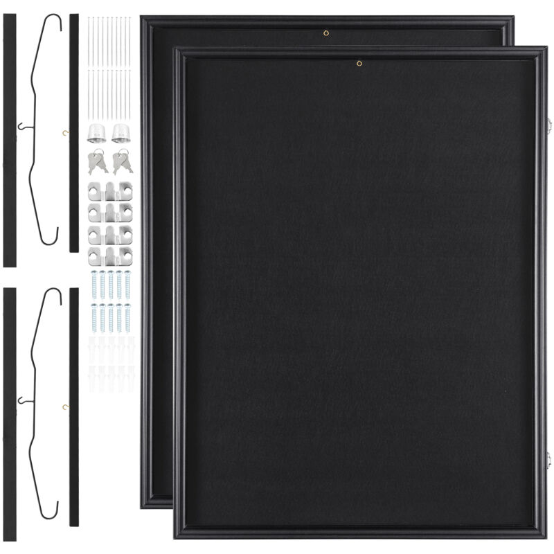 Mophorn - Vitrine für Sporttrikots (2 Stück, 23,3 x 31,2 x 1,5 Zoll), große abschließbare Box mit Rahmen für Sporttrikots, 98 % UV-geschütztes