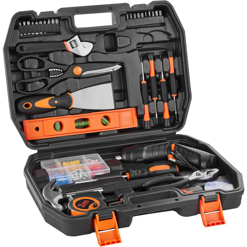 Werkzeugsatz, ein 96-teiliges allgemeines Haushalts-Handwerkzeugset, bestehend aus einem Akkuschrauber und einem tragbaren Werkzeugkoffer - Mophorn