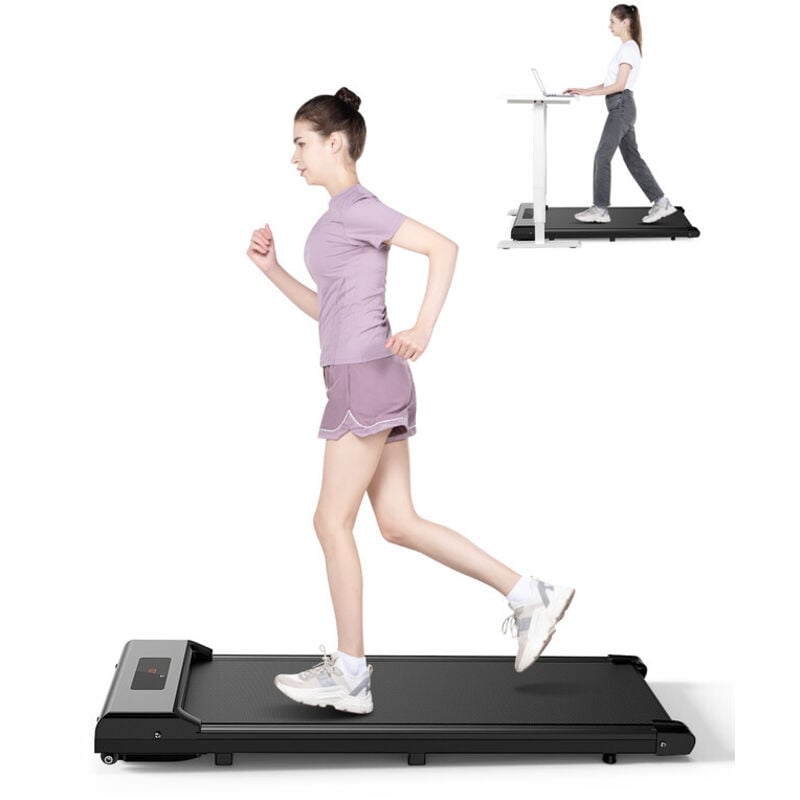 Bigzzia - Laufband für Zuhause 1-10 km/h - 2,5 ps Laufband mit Fernbedienung und LED-Anzeige - Schwarz