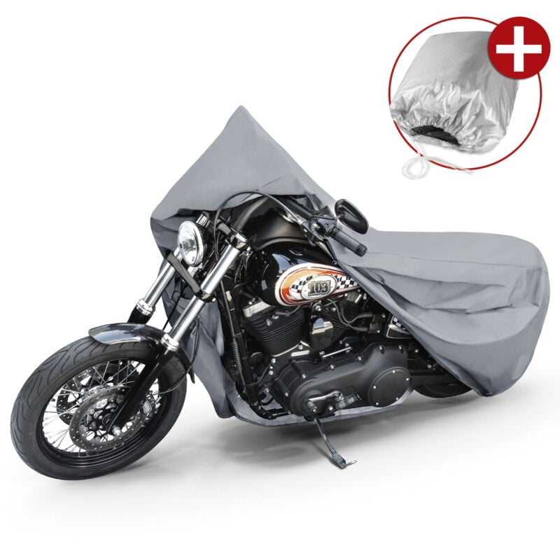 Walser - Motorrad Abdeckplane l, Motorrad Abdeckplane aus robustem pvc, Motorrad-Garage wasserdicht - 250x100x130 cm grau