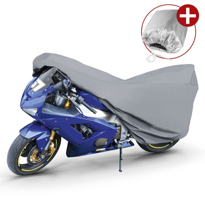 Walser - Motorrad Abdeckplane m, Motorrad Abdeckplane aus robustem pvc, Motorrad-Garage wasserdicht - 215x95x120 cm grau