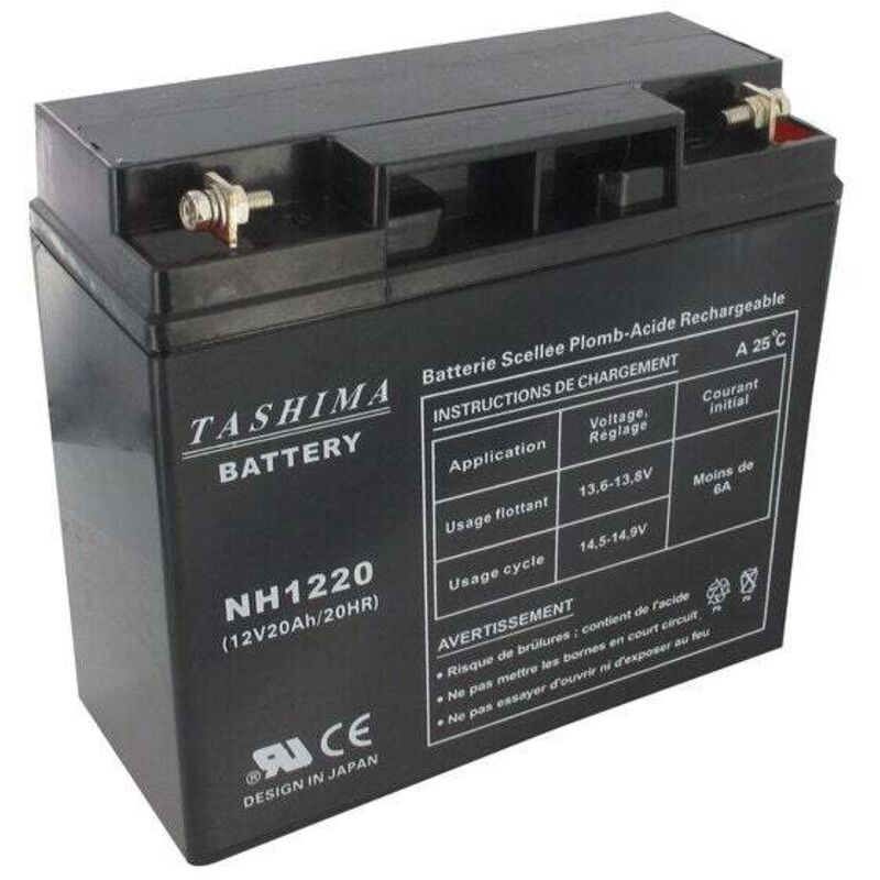 100 % versiegelte Gel-/AGM-Batterie für Aufsitzmäher mit 12 V und 20 A TASHIMA