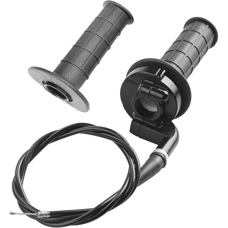 Motorrad Lenkergriffe Motorradgriff Lenkergriffe 7/8' 22mm Motorrad Griffe Motorrad Gasgriff mit Kabel + Gasklemme Ersatz für 50cc 90cc 110cc 125cc