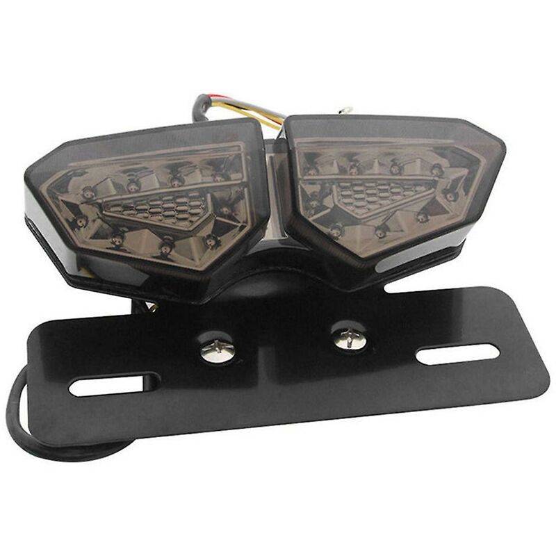 Woosien - Motorrad Rücklicht Rauch Led Motorrad Bremse Schwanz Blinker Kennzeichen Integriertes Licht