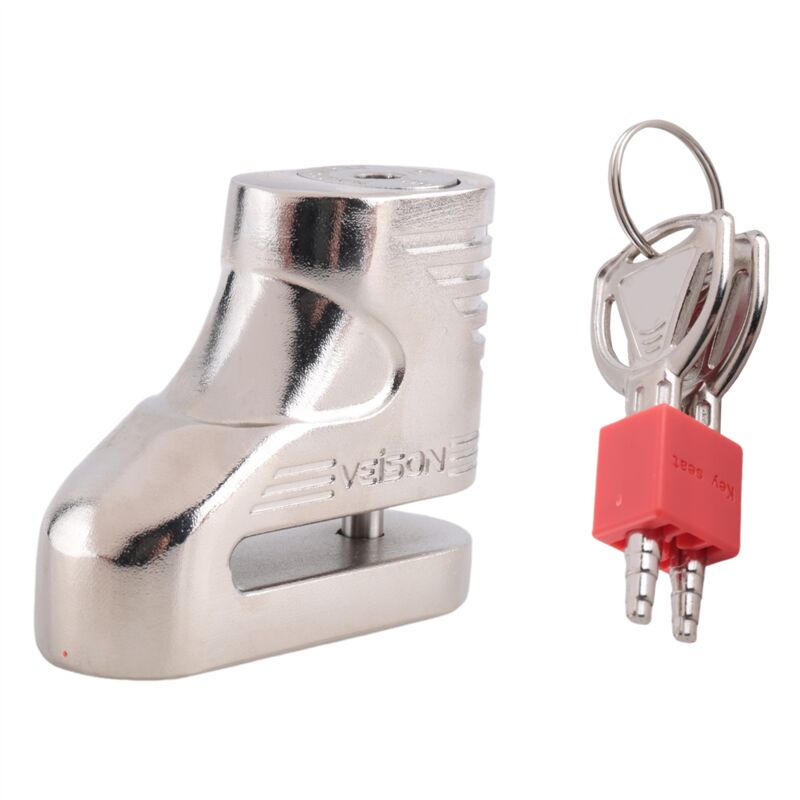 Tlily - Motorrad-Scheibenbremsenschloss, 5 mm, Fahrrad-Elektroauto, Diebstahlsicherung, Fahrraddiebstahlschutz, Bremsschloss – Silber