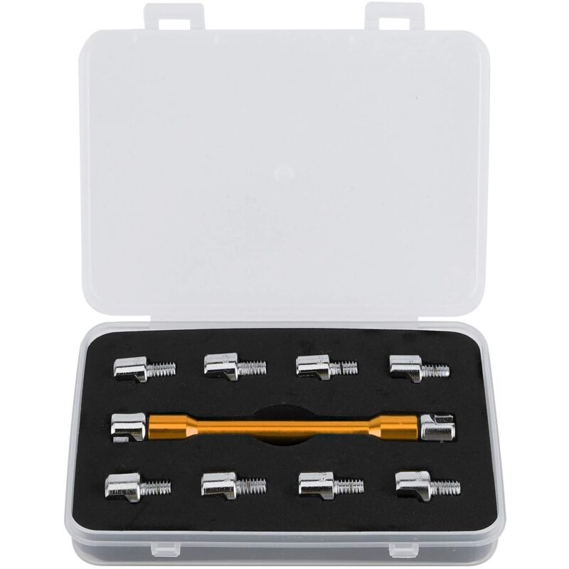 Motorrad Speichenschlüssel, Motorrad Speichen Schlüssel CNC Schraubenschlüssel Set 5,0-6,8 Länge 93 mm / 3,7 Zoll für die meisten Motorräder (Gold)