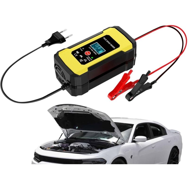 Motorradbatterie-Wartungsgerät, Motorradbatterie-Reparaturladegerät - 12V6A Smart Autobatterie-Reparatur-Impulsladegerät - Batterie-Reparaturladegerät