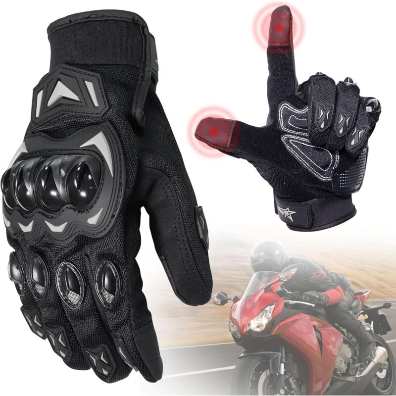 Motorradhandschuhe für Herren und Damen, atmungsaktiv, Touchscreen, Motocross-Handschuhe, MTB-Reithandschuhe zum Fahren, Radfahren, Roller, XL