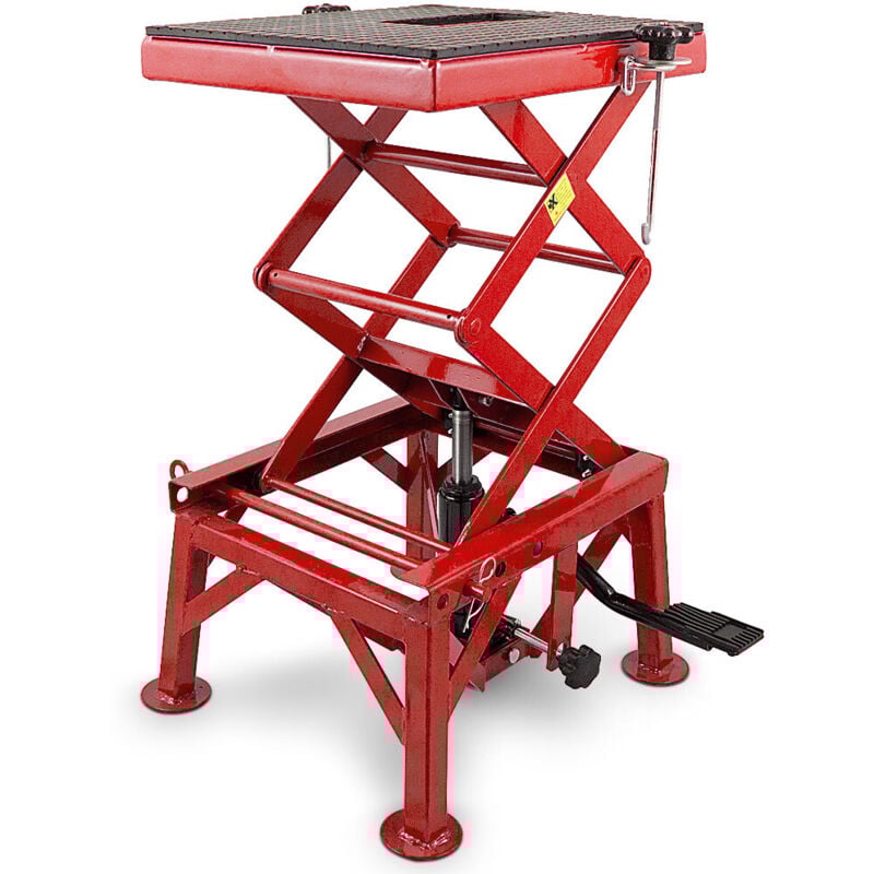 Bituxx® Motorradhebebühne hydraulischer Motorradheber Hubständer Motorradbühne Hebebühne Quad Rot