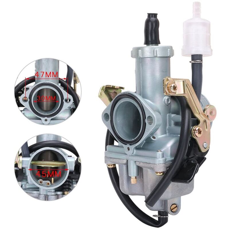 Motorradvergaser, 30-mm-PZ30-Vergaser für Pitbikes, Dirtbikes, Go-Karts, ATVs, Quads und Motorräder mit 200-cm³- und 250-cm³-4-Takt-CG-Motoren