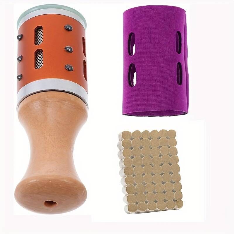 Moxa-Stäbchen und Halterung für den Moxibustionsofen, Moxibustions-Akupunktur-Massagegerät, Jade-Rollenmassagebox, Unisex.