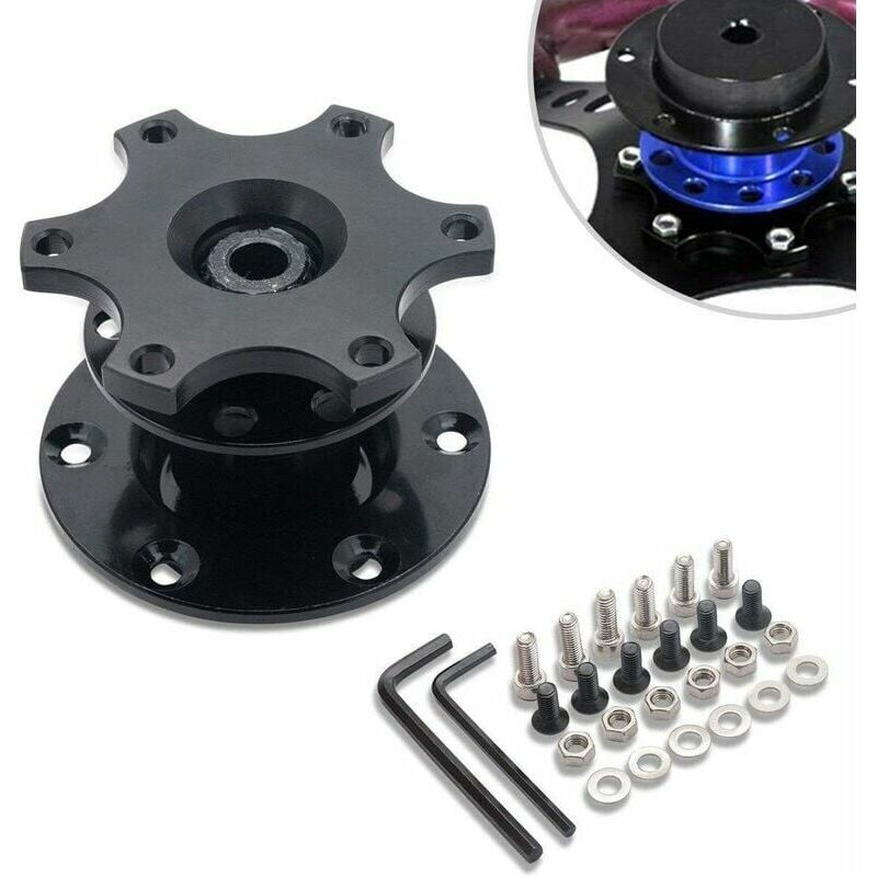 Auto-Lenkrad-Schnellspannnabe, universelle Snap-Off-Lenkradnabe, Boss Race/Rally/Motorsport (schwarz)