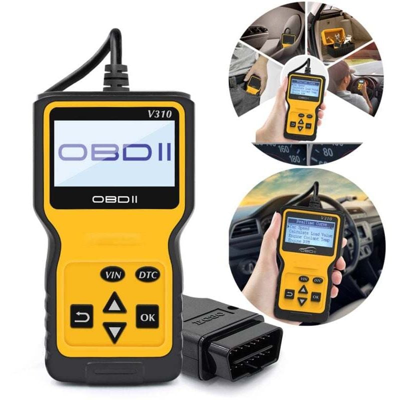 MP69033 OBD2 Universal-Scanner, Motorfehlercode-Lesegerät, CAN-Diagnosegerät für alle OBD-II-Protokolle, Fahrzeuge ab Baujahr 1996, Gelb