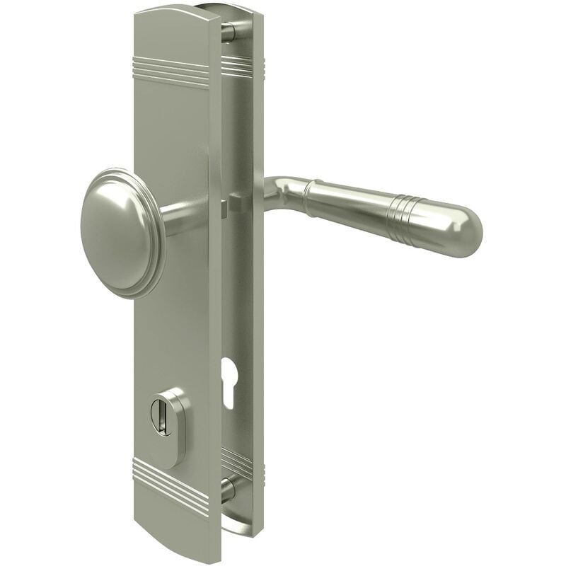 Ms Beschläge - Sicherheitsbeschlag Schutzbeschlag Nickel matt Knopf/Drücker 8/72