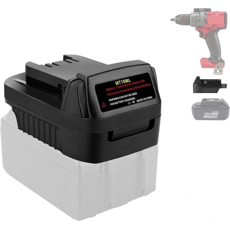 MT18ML Akkuadapter für Makita auf Milwaukee, Adapter wandelt Makita 18V LXT Akku um