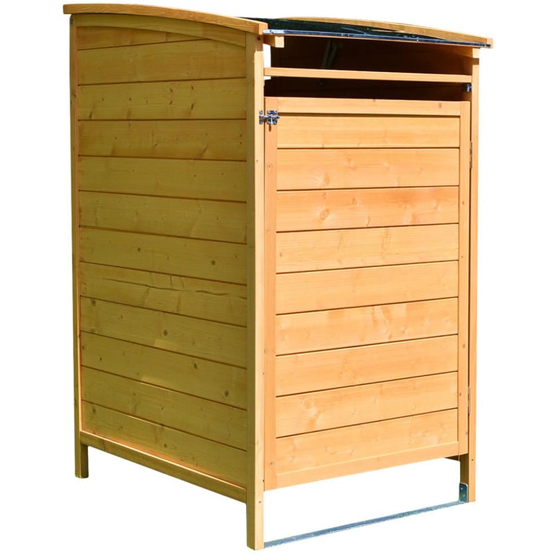 Mucola - Mülltonnenbox braun Mülltonnenverkleidung Mülltonne 240L Mülltonnenhaus Gartenbox Gerätebox Gerätehaus Holz Anbau Gerätehaus