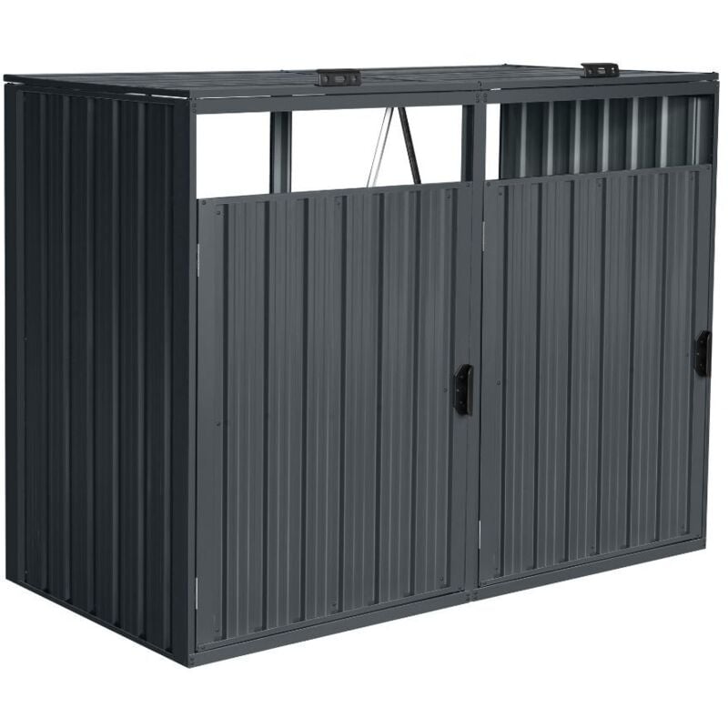 HOME DELUXE - Mülltonnenbox zweitürig CUBO - 2x 240L Menge 2 Mülltonnenbox Mülltonnenerweiterung Mülltonnenaufbewahrung Aufbewahrungsbox