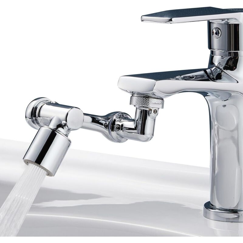 Multifunktionale, drehbare Verlängerungsarmatur, 1080°-Armaturverlängerung aus Messing, wassersparend mit verstellbarem Adapter