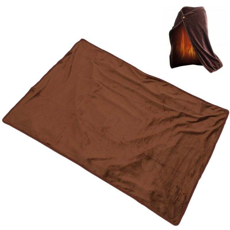Multifunktionale Heizdecke mit einstellbarer Temperaturregelung, elektrische USB-Heizdecke, Kaffeefarbe