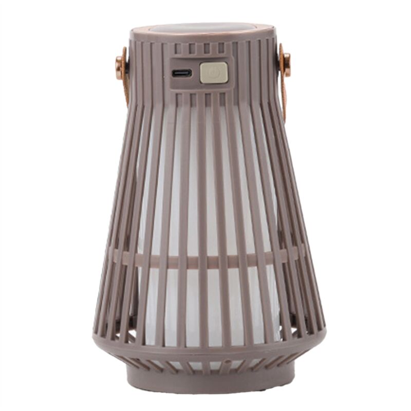 Multifunktionale LED-Campinglampe für den Außenbereich mit Flammeneffekt, Atmosphäre für Camping, Camping-Atmosphärenlampe-Braun