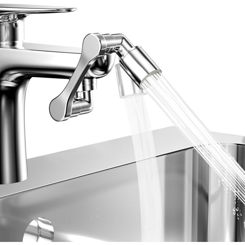 Multifunktionale Schwenkbare Wasserhahnverlängerung, Wasserhahnbelüfter, 1080° Schwenkbare Wasserhahnverlängerung, Wasserhahnverlängerung mit 2