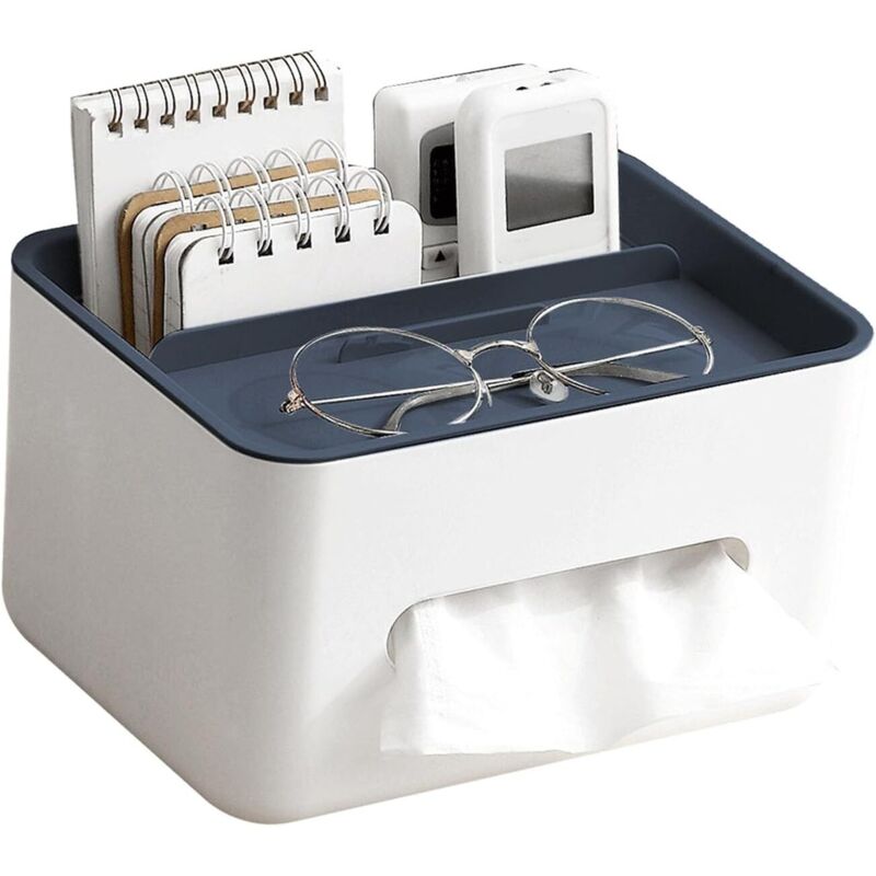 Multifunktionale Taschentuchbox, Taschentuch- und Fernbedienungshalter, rechteckiger Handtuchhalter, Aufbewahrungsregal für Schreibwaren für