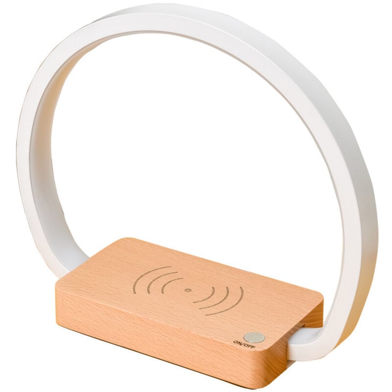 Vtizikl Lampe de table multifonctionnelle lampe de chevet téléphone portable charge sans fil lampe de table chambre protection des yeux lecture led