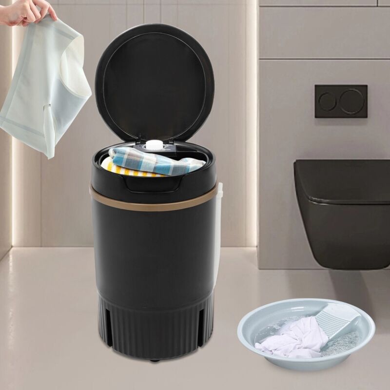 Multifunktionale tragbare Mini-Waschmaschine mit Schleuderkorb, Farbe: Schwarz