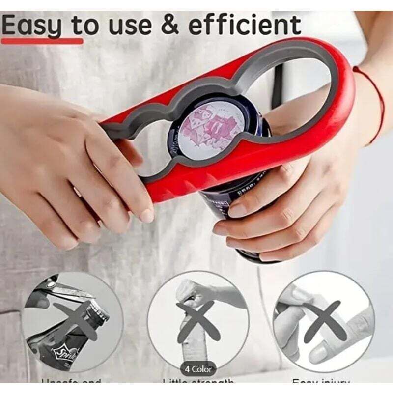 Multifunktionaler Flaschenöffner aus Kunststoff für Gläser und Flaschen: leicht zu öffnender Dosenöffner für Senioren.