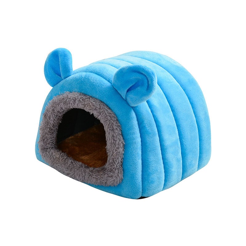 Multifunktionales Winter-Samt-Meerschweinchenbett, Bettwäsche, für Ratten, Chinchilla, Meerschweinchen, Igel, Frettchen, Eichhörnchen (blau)