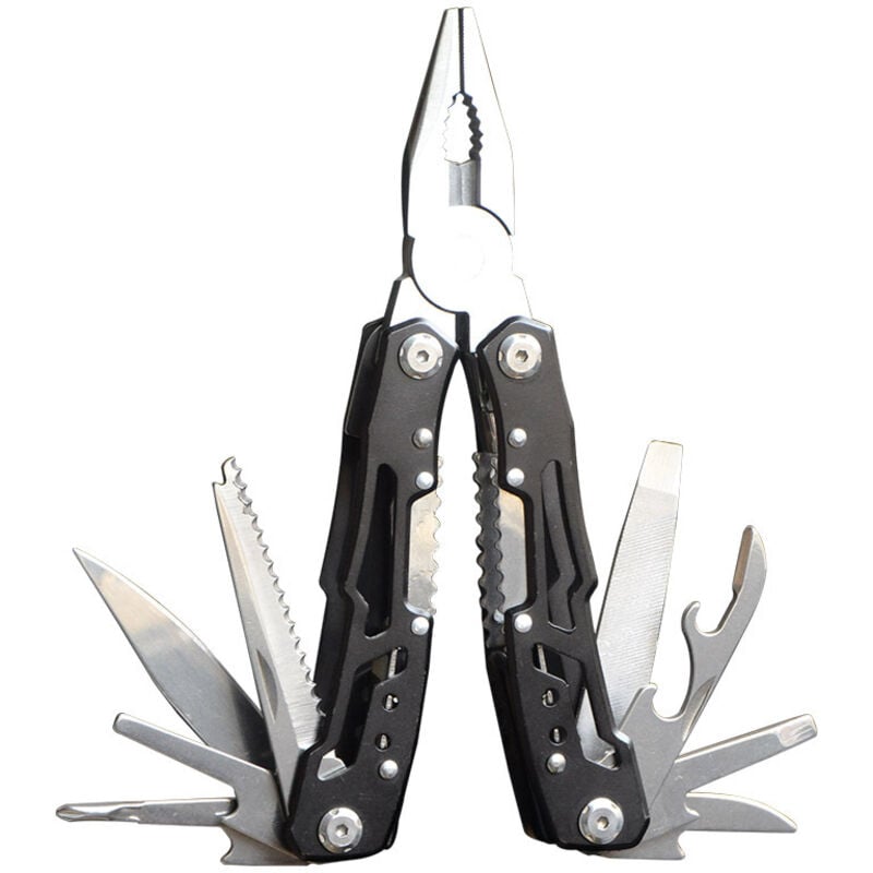Multifunktionszange, 14-in-1 Schweizer Taschenmesser, Multifunktions-Taschenwerkzeug, mit 11 Schraubendreher-Bits, Taschenmesser mit ergonomischem