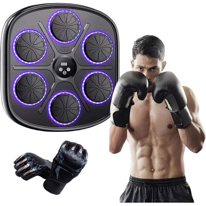 Musik Boxen Maschine,Zuhause Smart Boxing Ziel Workout Maschine,Wandmontierte Boxmaschine mit Handschuhen Für Home Exercise