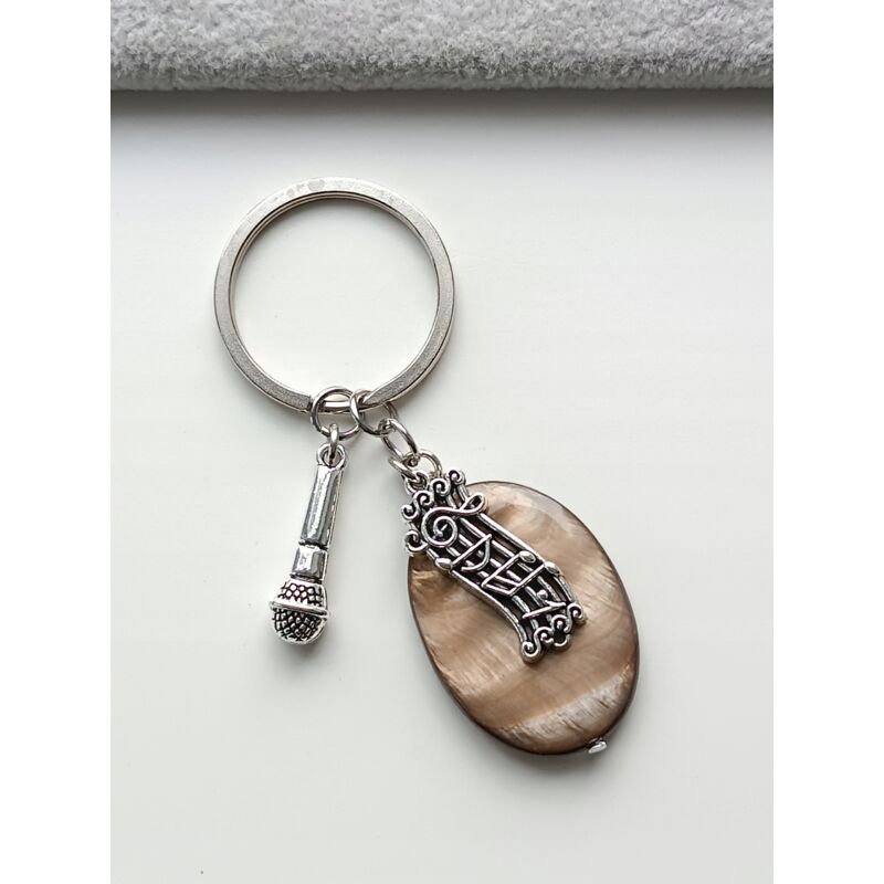 Musik-Schlüsselanhänger Diskantmusik Musik-Mikrofon Staf Klar Perlmutt