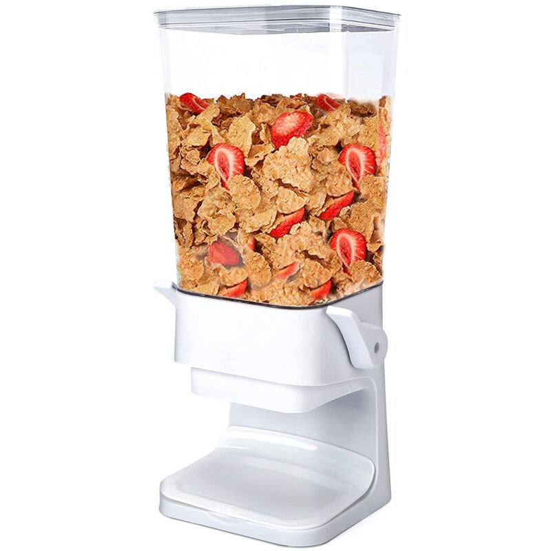 Müslispender, zerdrückt das Essen nicht, Süßigkeitenspender, geeignet für Frühstücksflocken und Süßigkeiten, großes 5-Liter-Fassungsvermögen, weiß –