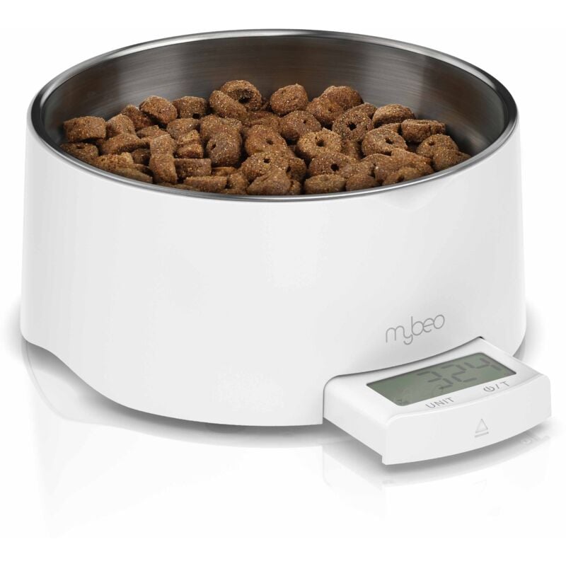 Mybeo - Futternapf & Trinknapf mit Waage bis 5 kg - herausnehmbarer Napf - 1000 ml
