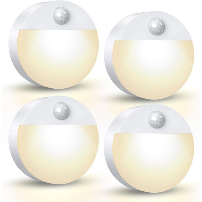 Nachtlicht mit Bewegungssensor, Bewegungsmelder Innen Batterie, Auto ON/OFF Nachtlicht für Schlafzimmer, Bad, Flur, Treppe, Schlafzimmer, Küche &