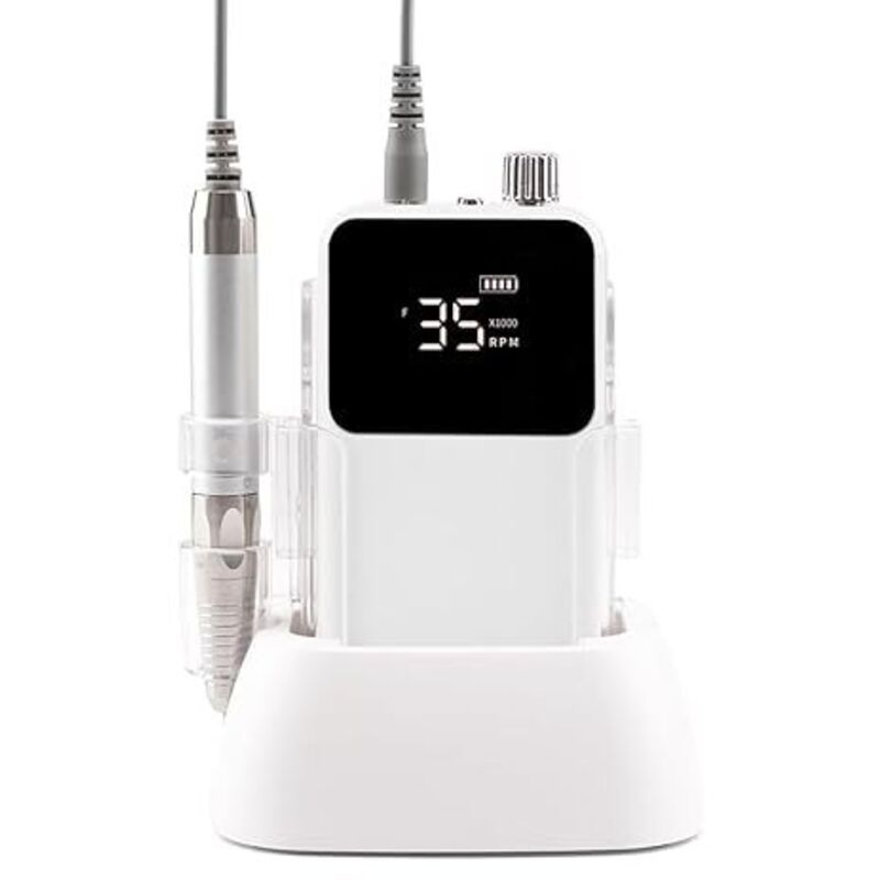 Nagelbohrer 35000RPM Professionelle bürstenlose elektrische Nagelbohrmaschine, tragbare wiederaufladbare Akku-Nagel-Efile für Acryl-Gel-Nägel,