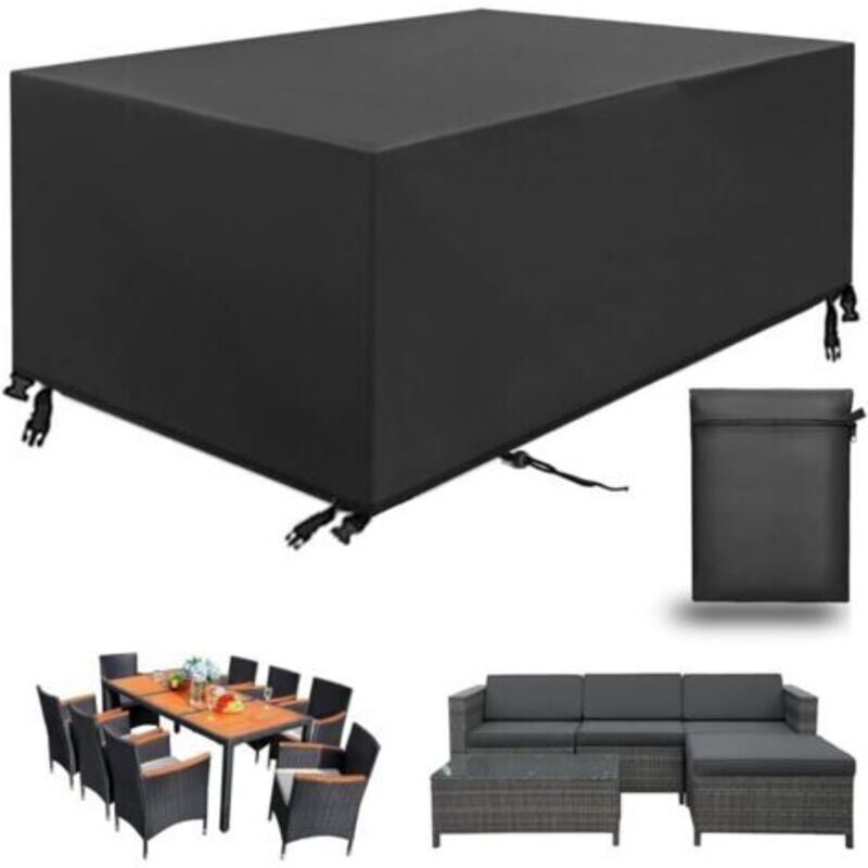 Tischdecke für Gartenmöbel in 213×132×74 cm Schutzhülle für Gartenmöbel--INHHUB