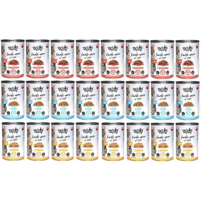 Nassfutter für Katzen Tuf Tuf Mix of Flavors 24 Stück x 415 g