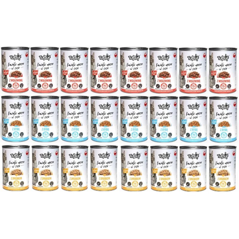Nassfutter für Katzen Tuf Tuf Mix of Flavors 24 Stück x 415 g
