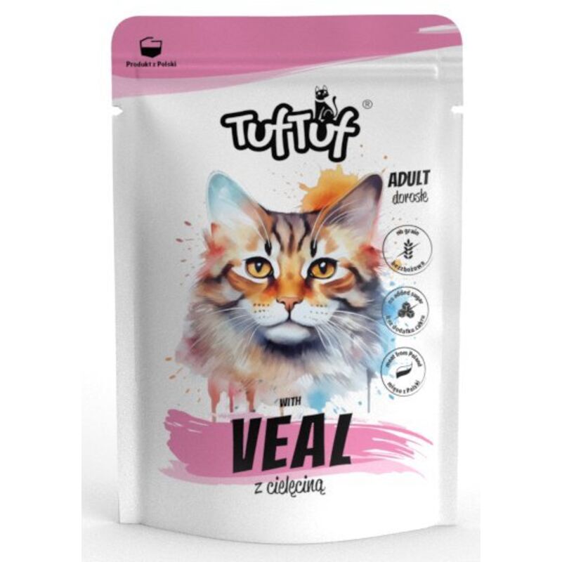 Tuf Tuf Nassfutter für Katzen 100g Beutel – Kalbfleisch 100g