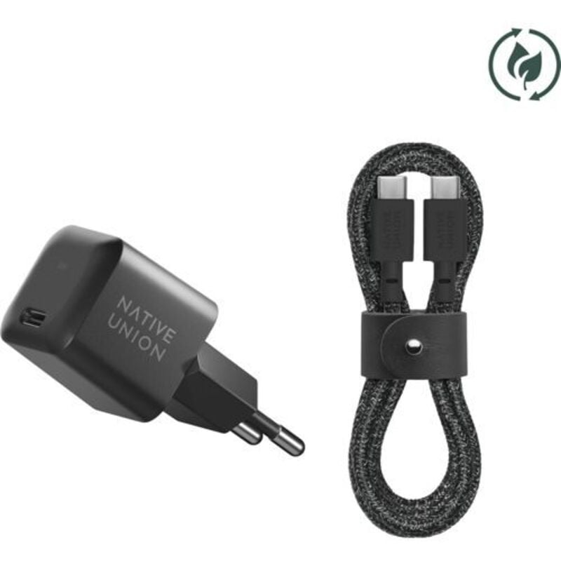 Native Union - 30W usb-c Fast GaN Charger Black + usb-c Cable Cos.